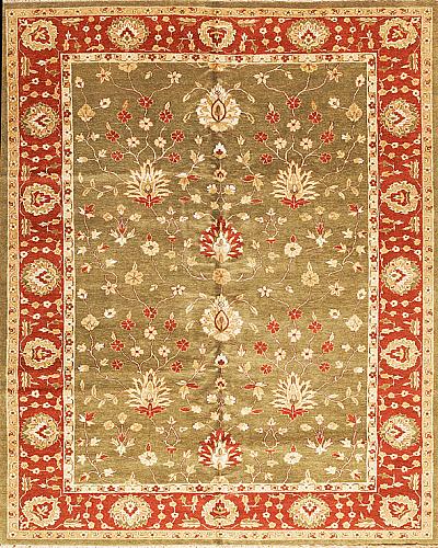 110597 Oushak <br> Oushak 17 Light Green Terra Cotta 10.1 X 13.8